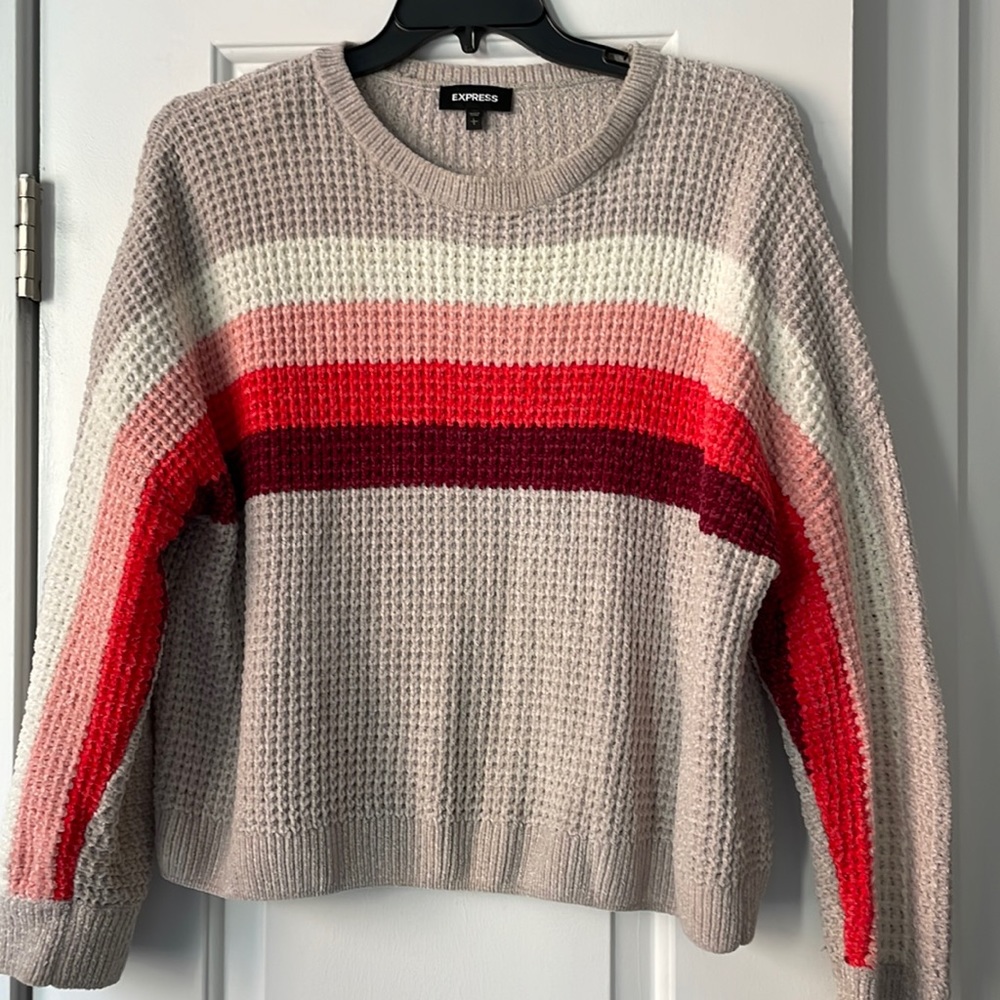 Chenille striped sweater